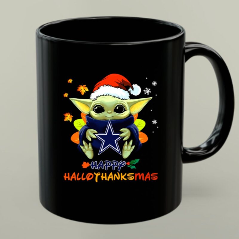 Happy Hallothanksmas Dallas Cowboys Baby Yoda 1 mug.jpg