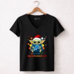 Happy Hallothanksmas Detroit Lions Baby Yoda Holiday 5 Womens V Neck.jpg