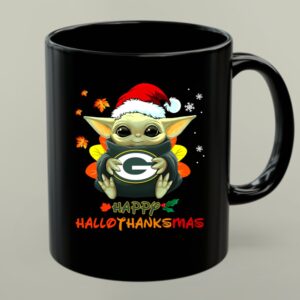 Happy Hallothanksmas Green Bay Packers Baby Yoda Santa Hat 1 mug.jpg