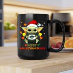 Happy Hallothanksmas Green Bay Packers Baby Yoda Santa Hat 2 mug.jpg