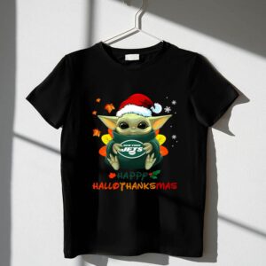 Happy Hallothanksmas New York Jets Baby Yoda 1 T Shirt.jpg