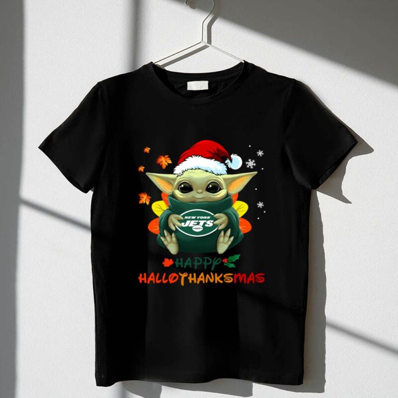 Happy Hallothanksmas New York Jets Baby Yoda 1 T Shirt.jpg