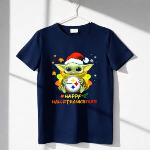 Happy Hallothanksmas Pittsburgh Steelers Baby Yoda Shirt