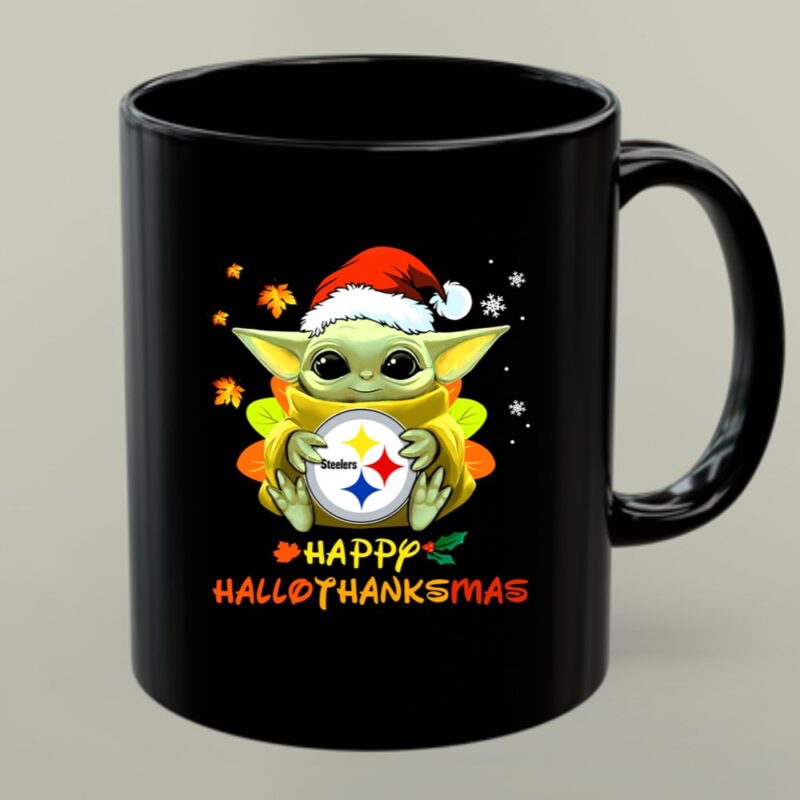 Happy Hallothanksmas Pittsburgh Steelers Baby Yoda 1 mug.jpg