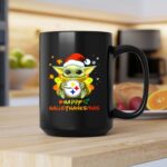 Happy Hallothanksmas Pittsburgh Steelers Baby Yoda 2 mug.jpg