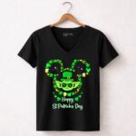 Happy-St-Patricks-Day-Baby-Yoda-With-Shamrocks-And-Leprechaun-Hat-5-Womens-V-Neck
