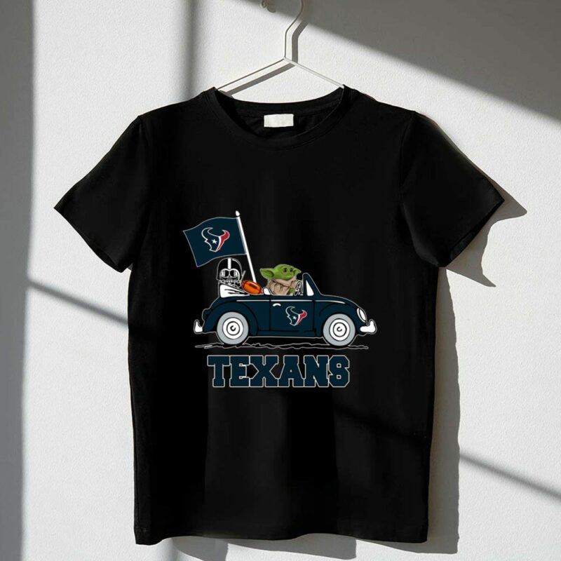 Houston Texans Baby Yoda and Darth Vader Car Adventure Star Wars 1 T Shirt 1
