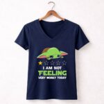 I Am Not Feeling Very Worky Today Baby Yoda Star Rating 9 Womens V Neck.jpg