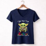 I See Your True Colors Baltimore Ravens Baby Yoda Puzzle 9 Womens V Neck.jpg