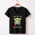 I See Your True Colors Miami Dolphins Baby Yoda 5 Womens V Neck.jpg