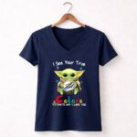 I See Your True Colors Miami Dolphins Baby Yoda 9 Womens V Neck.jpg