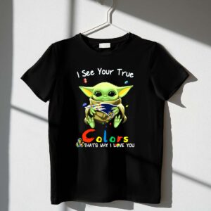 I See Your True Colors New England Patriots Baby Yoda Puzzle Shirt