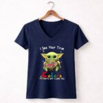 I See Your True Colors Thats Why I Love You Buffalo Bills Baby Yoda 9 Womens V Neck.jpg