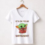 Its-Ok-To-Be-Different-Kansas-City-Chiefs-Baby-Yoda-Holding-Kc-5-Womens-V-Neck