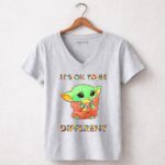 Its Ok To Be Different Los Angeles Rams Baby Yoda 9 Womens V Neck.jpg