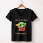 Its-Ok-To-Be-Different-Philadelphia-Eagles-Baby-Yoda-5-Womens-V-Neck