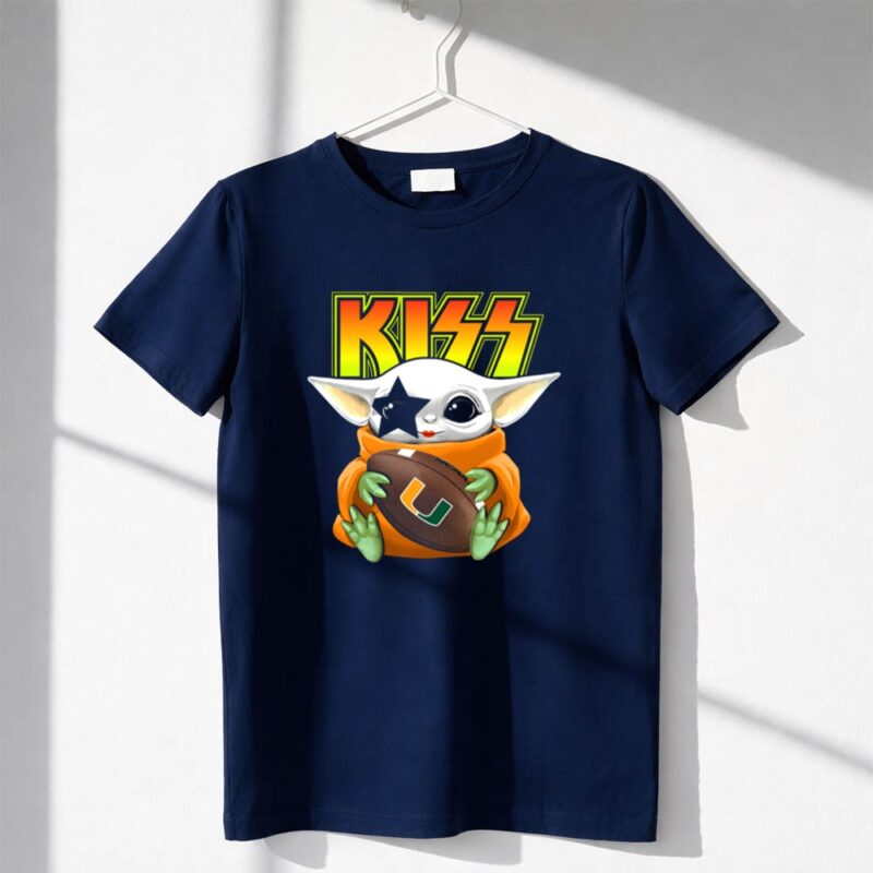 KISS Baby Yoda Miami Hurricanes Football Star Paul Stanley Face Paint 1 T Shirt