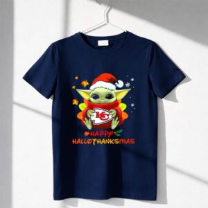 Kansas City Chiefs Baby Yoda Happy Hallothanksmas Shirt