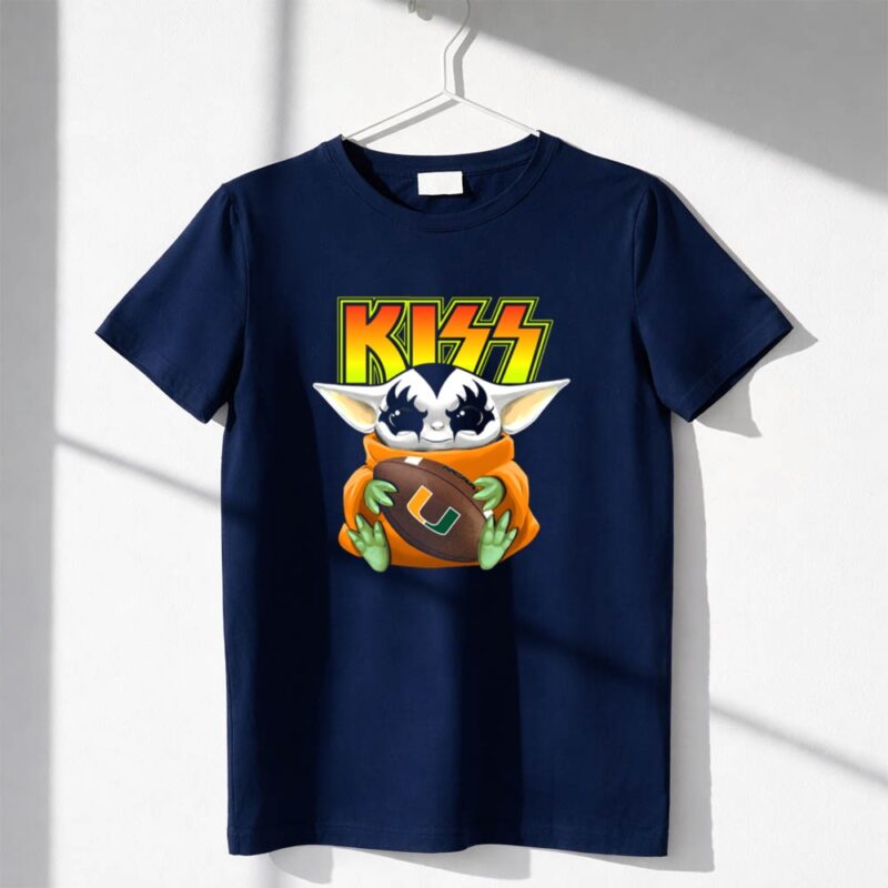 Kiss Baby Yoda Miami Hurricanes Football 1 T Shirt