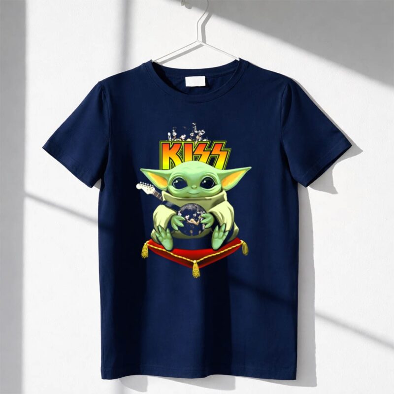 Kiss DH 35 Baby Yoda with Guitar and Band Members 1 T Shirt