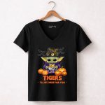 LSU Tigers Halloween Baby Yoda Ill Be There for You 5 Womens V Neck.jpg