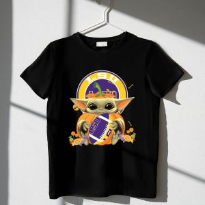 LSU Tigers Halloween Pumpkin Baby Yoda Hug Football 1 T Shirt.jpg