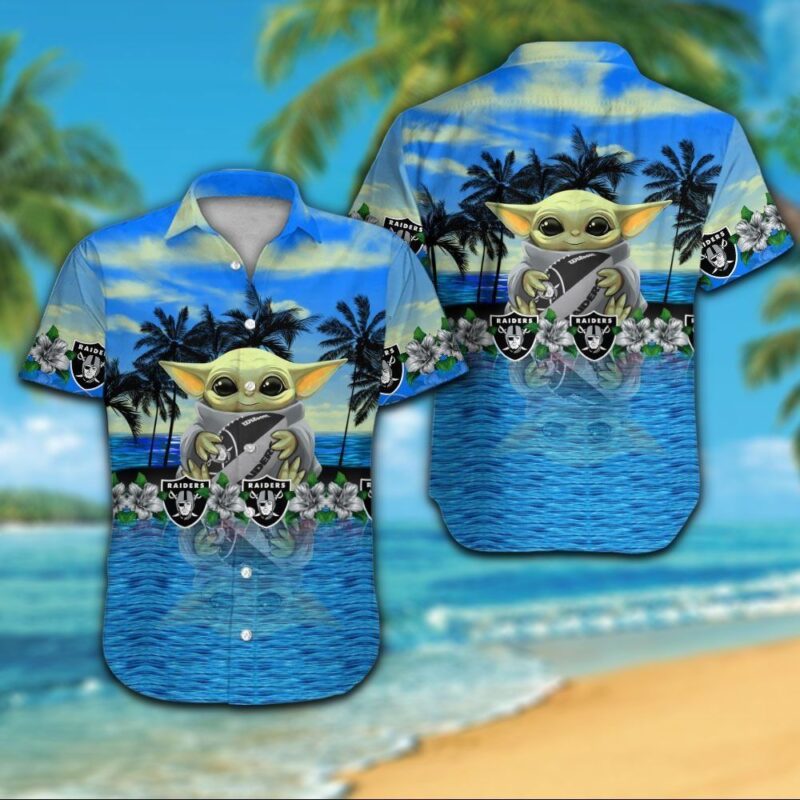 Las Vegas Raiders Baby Yoda And Tropical Vibes Hawaiian Shirt 1.jpg