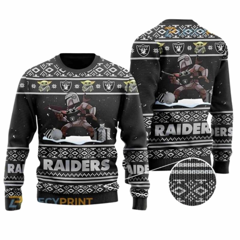 Las Vegas Raiders Baby Yoda Boba Fett The Mandalorian Ugly Sweater 1.jpg