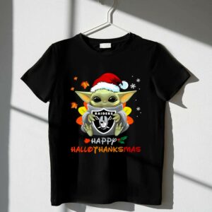Las Vegas Raiders Baby Yoda Happy Hallothanksmas Shirt