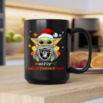 Las Vegas Raiders Baby Yoda Happy Hallothanksmas 2 mug.jpg