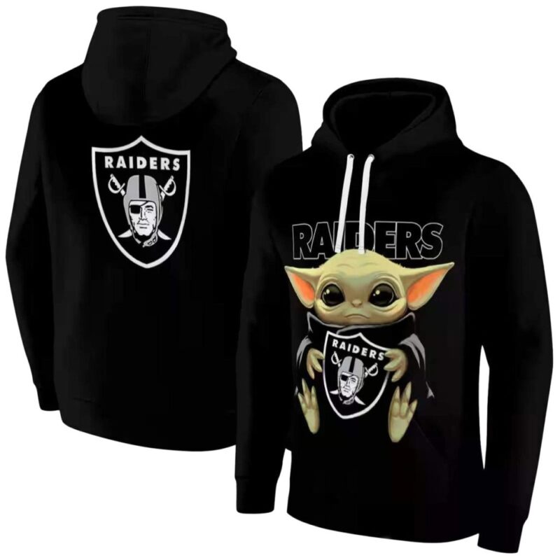 Las Vegas Raiders Baby Yoda Hug Logo AOP Hoodie 1.jpg