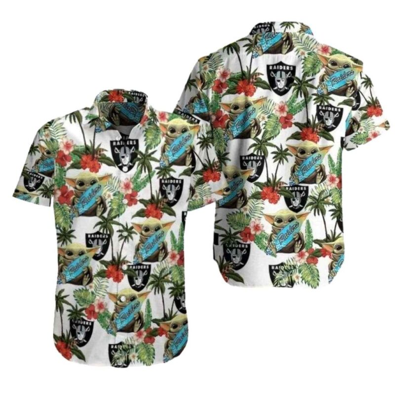 Las Vegas Raiders Baby Yoda Hug Logo Tropical Hawaiian Shirt 1.jpg