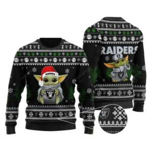 Las Vegas Raiders Baby Yoda Santa Claus Funny Ugly Sweater 1.jpg