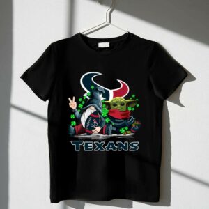 Leprechauns Gnomes Baby Yoda Houston Texans Football Clover Shirt