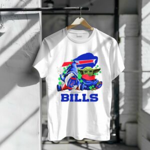 Leprechauns Gnomes Baby Yoda Hug Buffalo Bills Football Team Logo Shamrocks Shirt