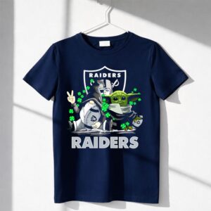 Leprechauns Gnomes Baby Yoda Hug Raiders Football Peace Shamrocks Shirt