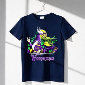 Leprechauns Gnomes Baby Yoda Hug Vikings Football Team Shirt