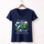Leprechauns-Gnomes-Baby-Yoda-Seattle-Seahawks-Hug-Football-9-Womens-V-Neck