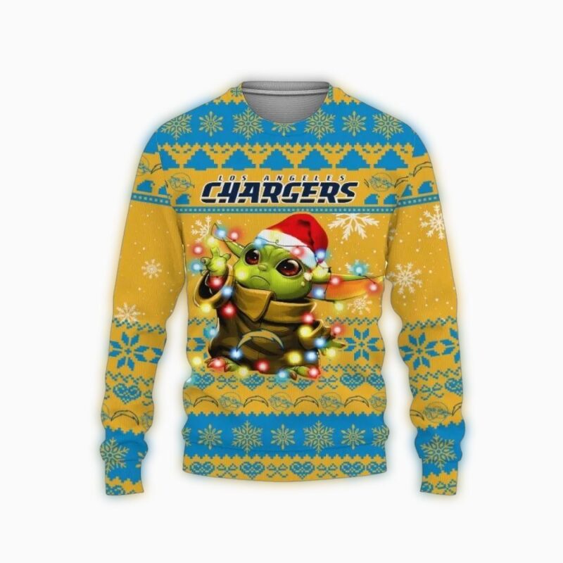 Los Angeles Chargers Baby Yoda Star Wars Ugly Christmas Sweater.jpg