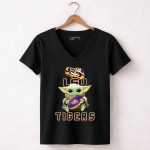 Lsu Tigers Baby Yoda Football 5 Womens V Neck.jpg
