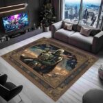 Mandalorian Hug Baby Yoda Star Wars Rectangle Rug 2.jpg