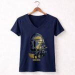 Mandalorian Manda6 Grogu Helmet Star Wars Characters 5 Womens V Neck.jpg