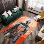 Mandalorian Themed Sci Fi Bounty Hunter Rectangle Rug 1.jpg