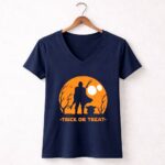 Mandalorian Trick Or Treat Star Wars Halloween 9 Womens V Neck 1.jpg
