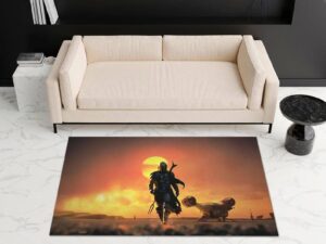 Mandalorian Walking Star Wars Rectangle Rug 1.jpg
