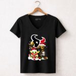 Mashup-Baby-Yoda-And-Groot-Santa-Christmas-Houston-Texans-5-Womens-V-Neck