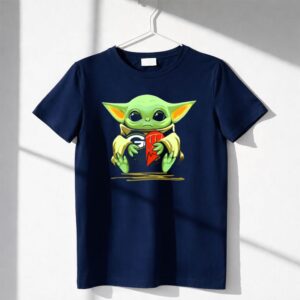Mashup Baby Yoda Heart Green Bay Packers Wisconsin Badgers Shirt