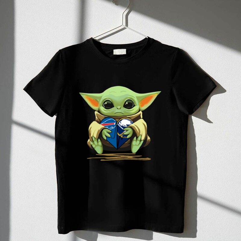 Mashup Baby Yoda Holding Buffalo Bills and Buffalo Sabres 1 T Shirt.jpg