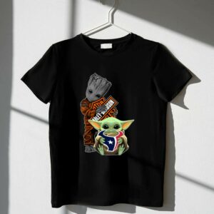 Mashup Groot HD Motor Houston Texans Baby Yoda Shirt
