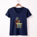 Mashup Groot HD and Baby Yoda Tennessee Titans 9 Womens V Neck.jpg